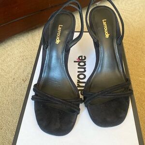 Black larroude suede heels